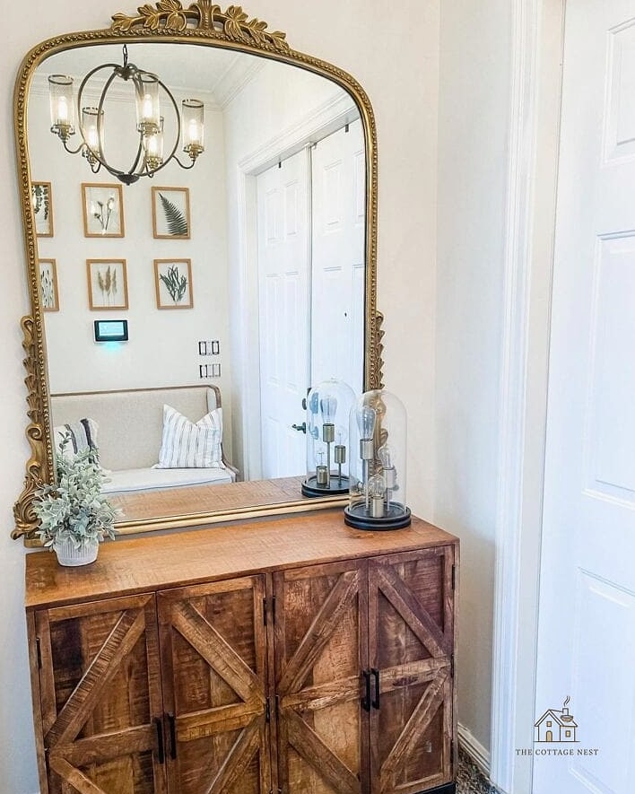 45 Creative Entryway Mirror Ideas That Will Inspire You 32 Mirror Set Into a Wood Paneled Wall