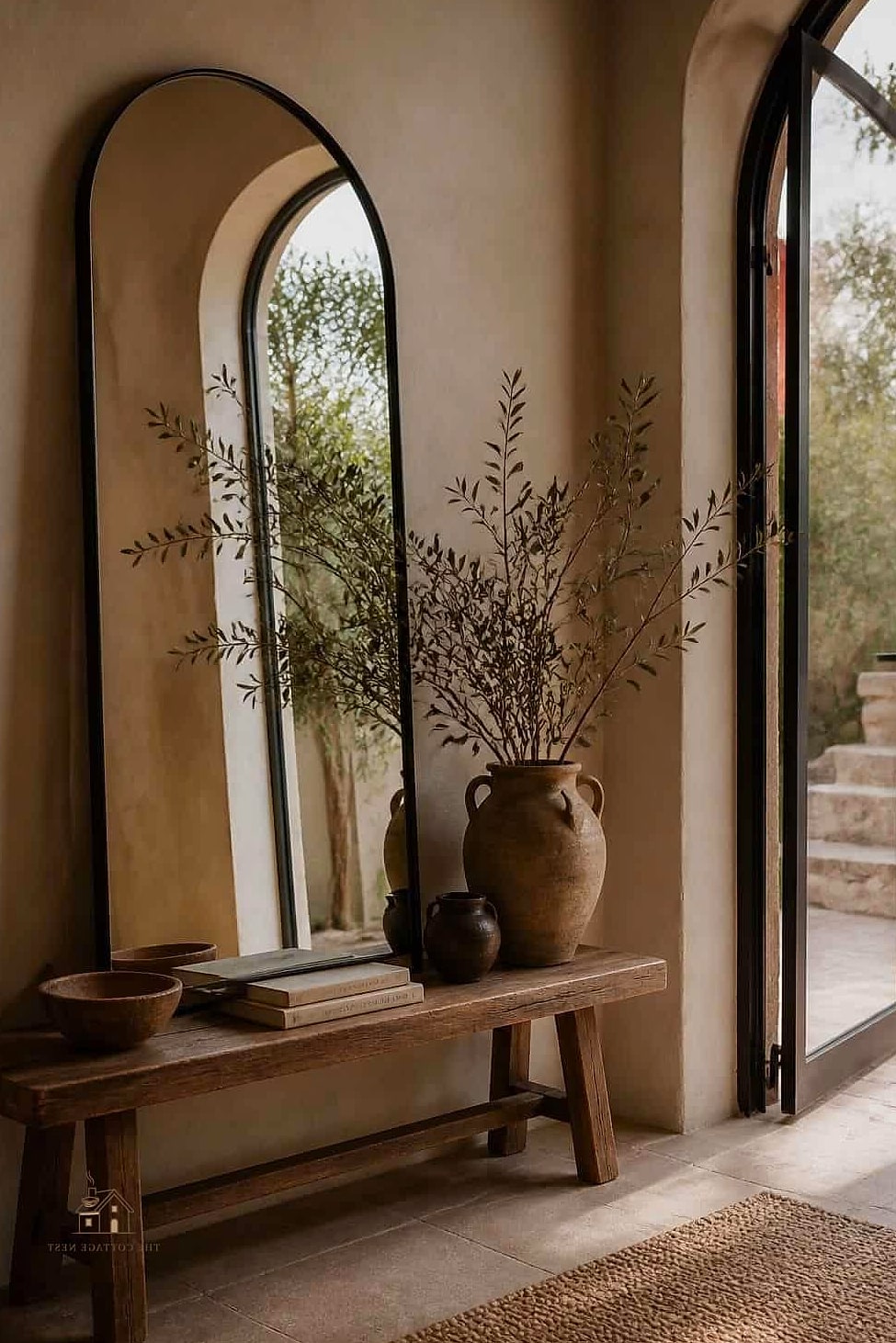 45 Creative Entryway Mirror Ideas That Will Inspire You 46 Mirror with a Textured Plaster Frame