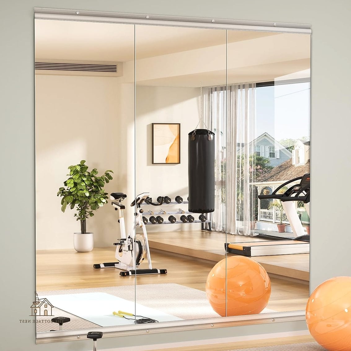 35 Stunning Home Gym Ideas Small Garage You'll Absolutely Love 5 Mirror Wall for Form Checks