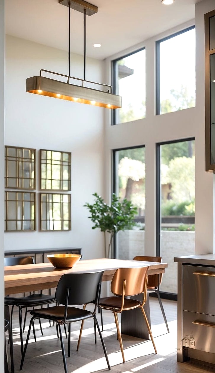 30 Clever Eclectic Dining Room Ideas for Every Style 19 Mixing Metals Throughout the Room