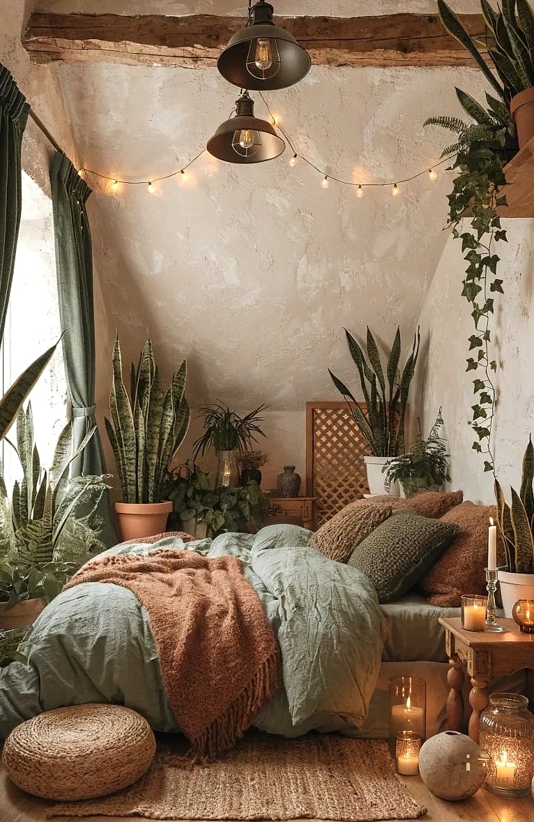 45 Dreamy Boho Bedroom Ideas That Feel Like a Retreat 5 Mix Warm Wood Tones Throughout