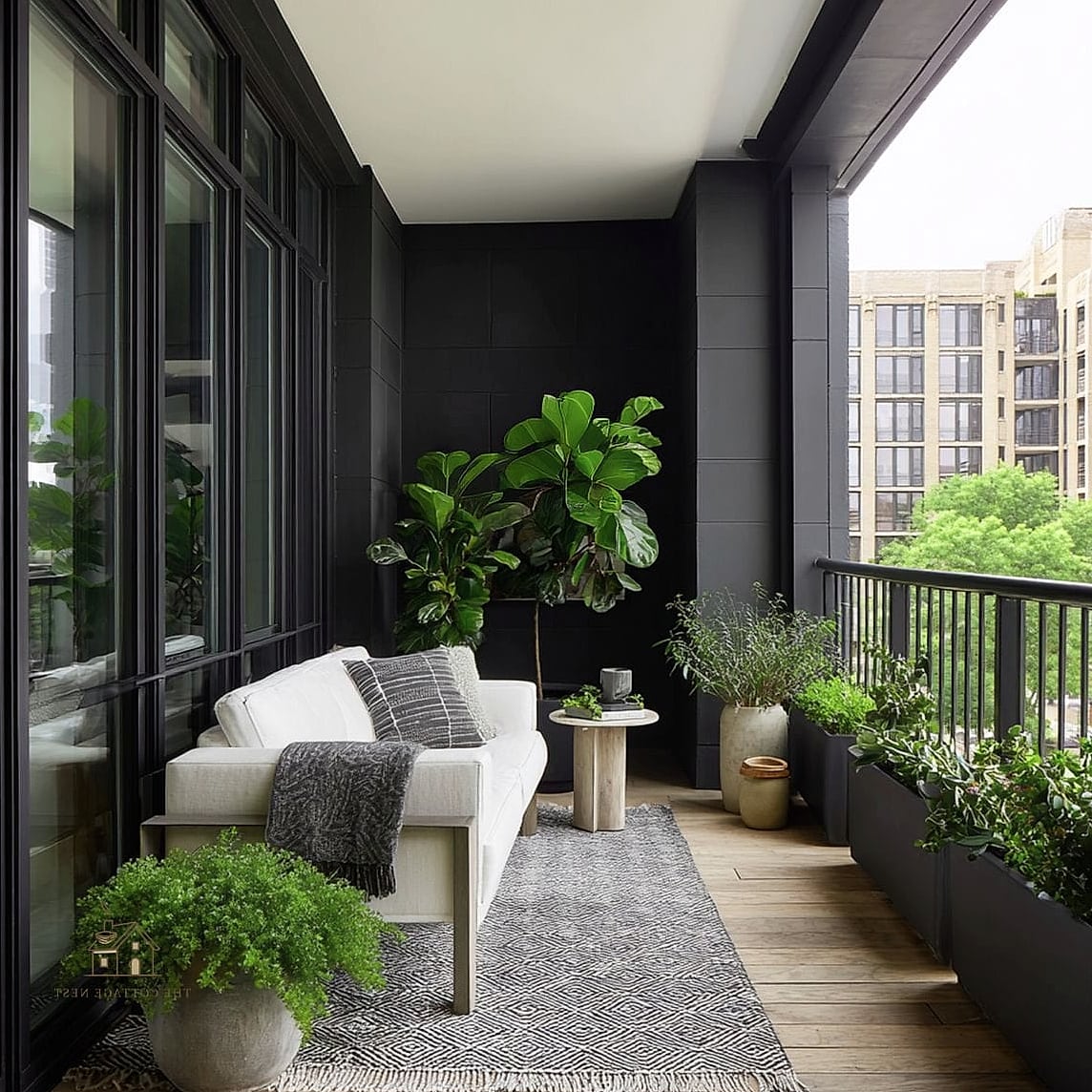 Modern Black and White Balcony