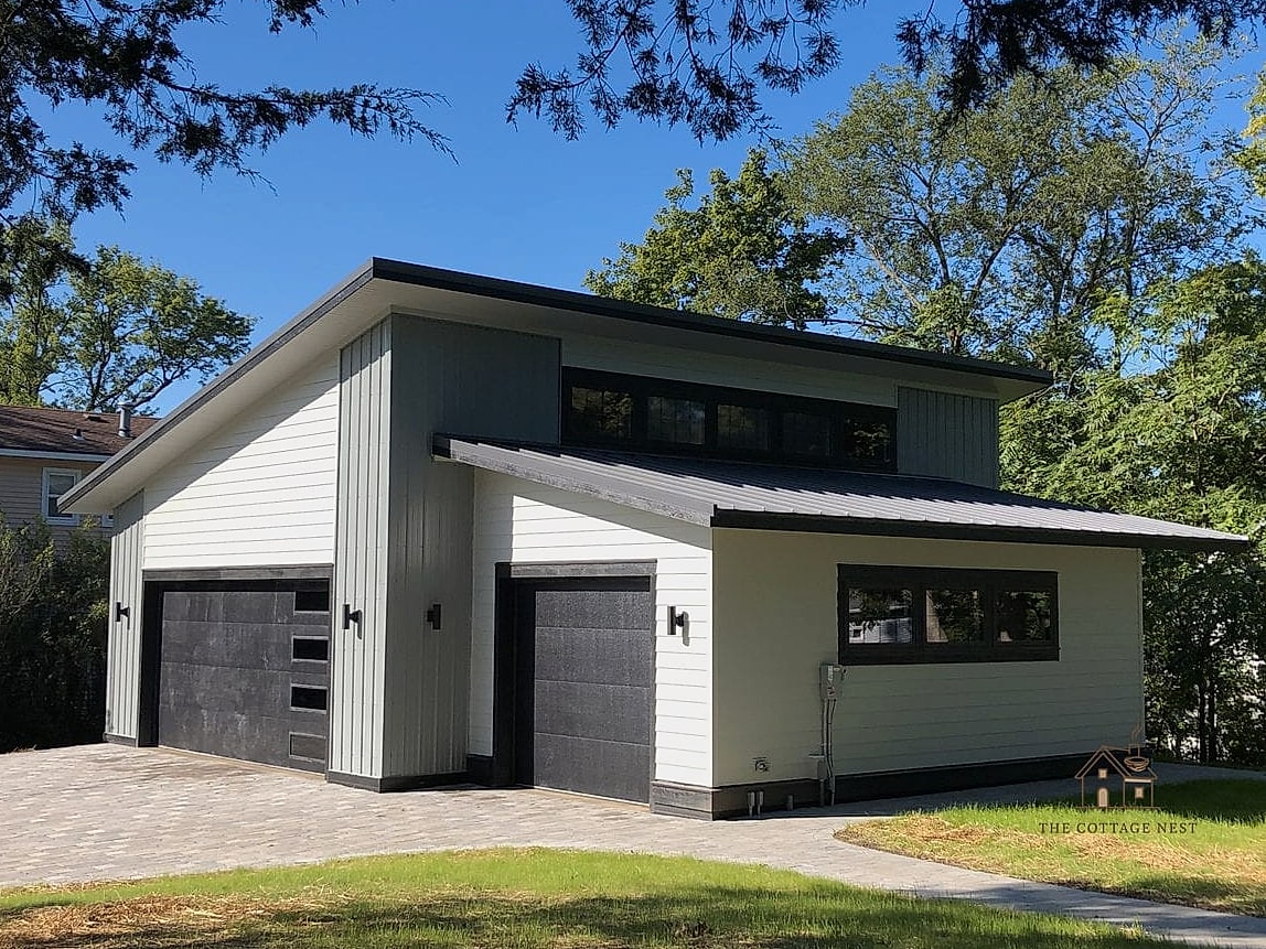 35 Stunning Detached Garage Ideas You'll Absolutely Love 2 Modern Flat-Roof Garage