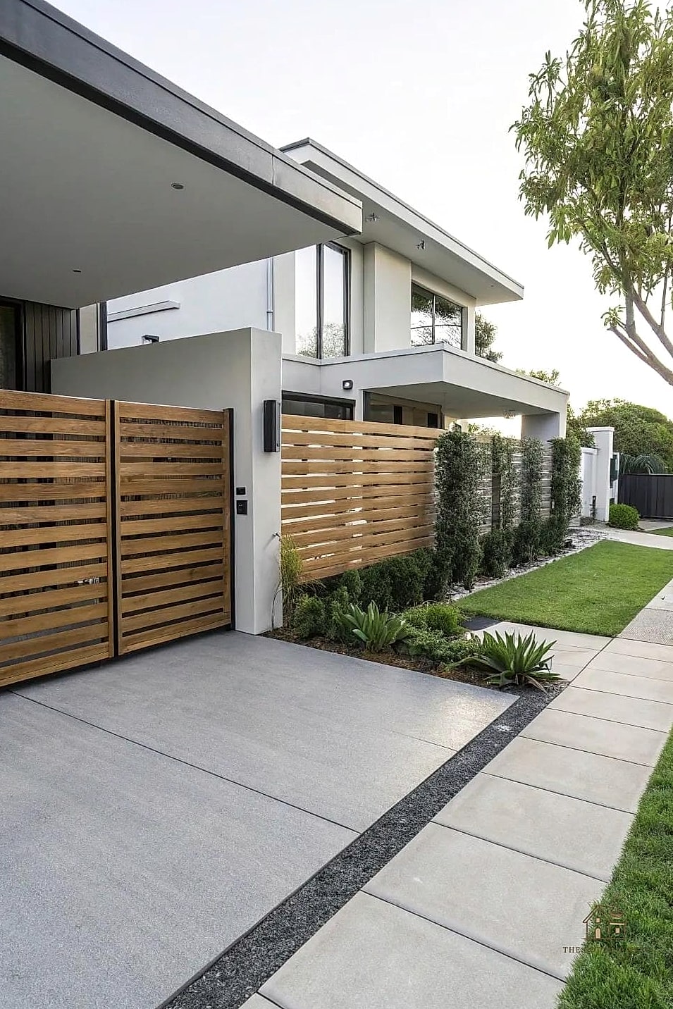 15 Creative Trendy Driveway Gate Ideas That Will Inspire You 2 Modern Horizontal Slat Wood Gate