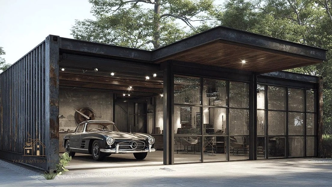 35 Stunning Detached Garage Ideas You'll Absolutely Love 7 Modern Industrial Garage with Metal Siding