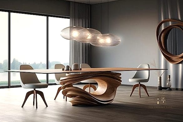 45 Brilliant Dining Room Table Centerpiece Ideas to Copy Right Now 22 A Modern Sculptural Vase, Left Empty