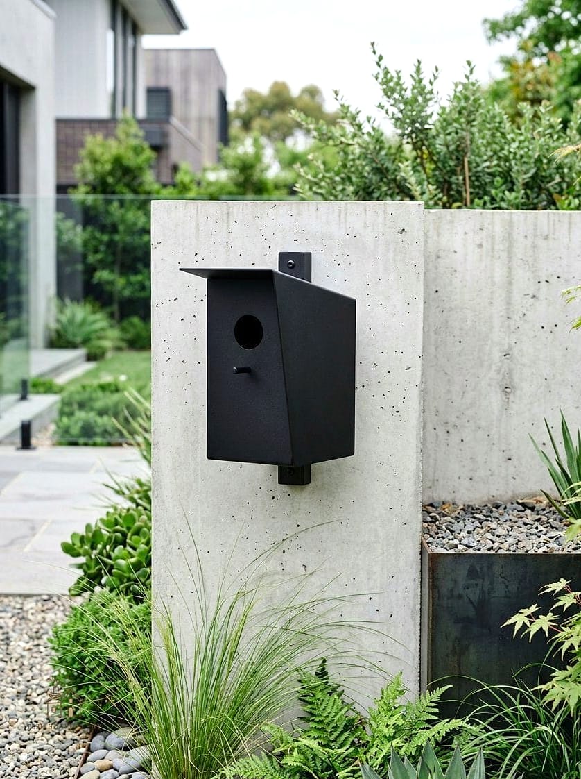 15 Chic Bird House Painting Ideas for a Beautiful Home 16 Monochrome with Painted House Numbers