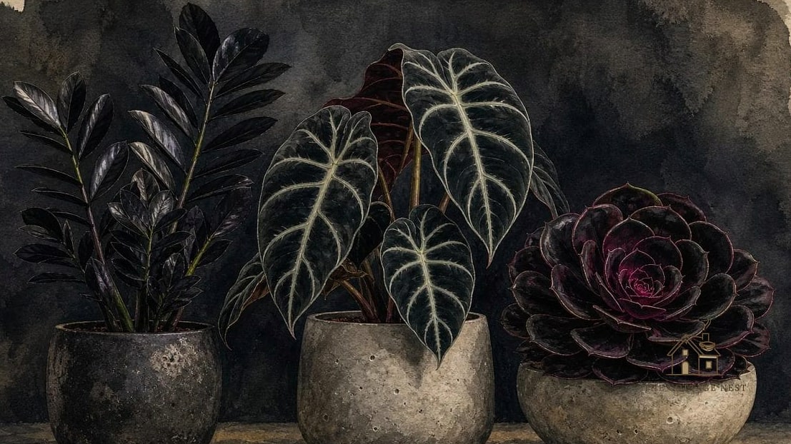 30 Amazing Flower Pots Painting Ideas on a Budget 7 Moody Black Matte Finish