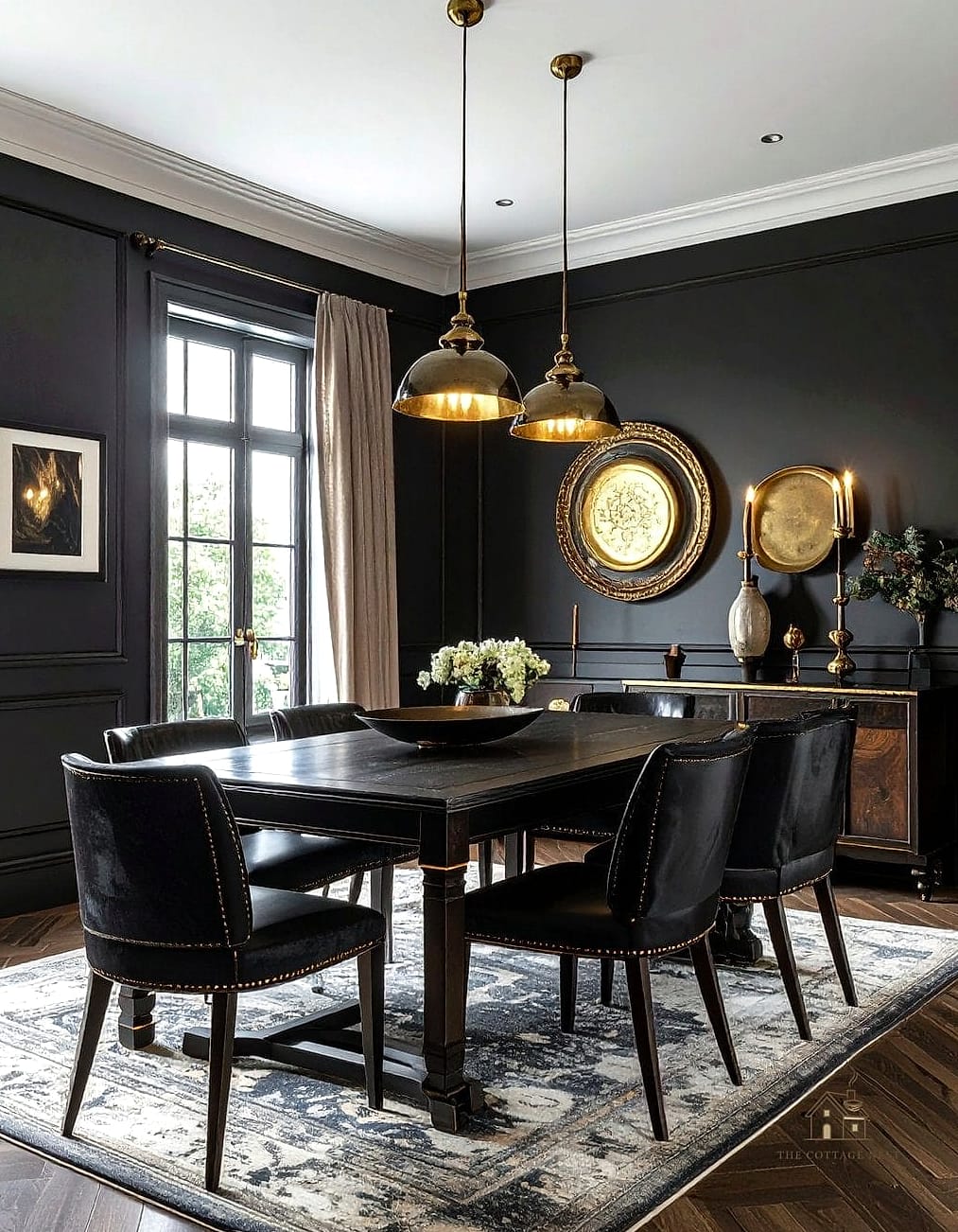 25 Stunning Dining Room Accent Wall Ideas You'll Absolutely Love 6 Moody Charcoal Gray