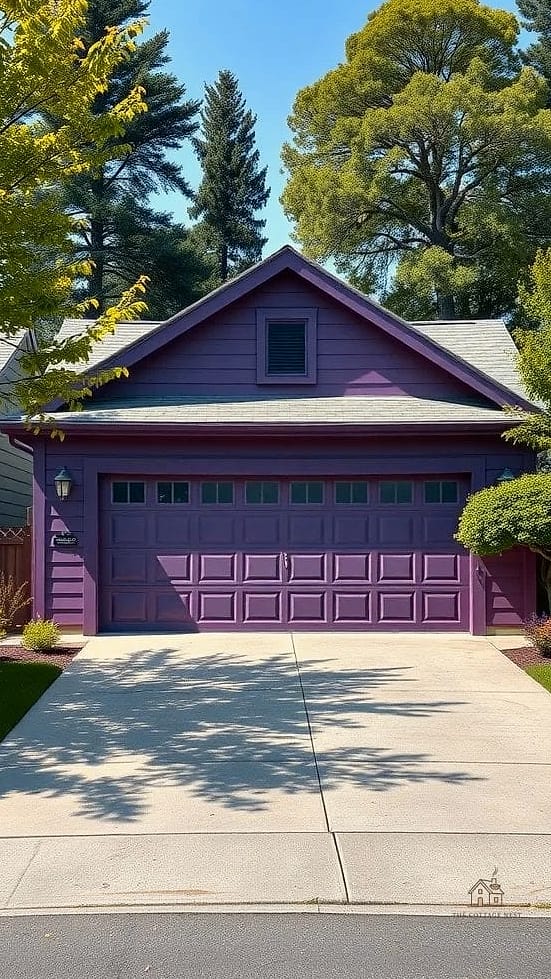 45 Chic Garage Painting Ideas for a Beautiful Home 31 Moody Plum Accent