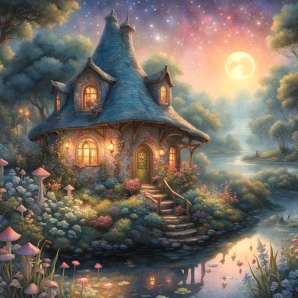 40 Cozy Large Fairy Garden Ideas Worth Pinning 22 A Moonlit Fairy Garden With Glow-in-the-Dark Accents