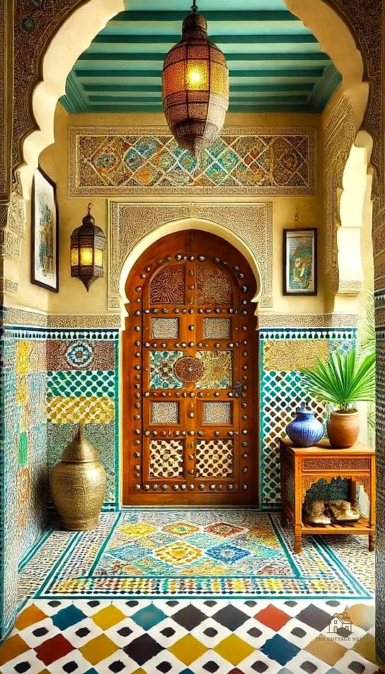 35 Brilliant Small Entryway Rug Ideas to Copy Right Now 7 Moroccan-Style Diamond Pattern Rug