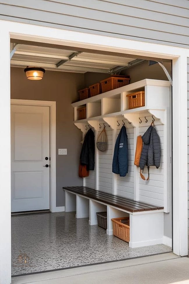 40 Clever Garage Conversion Ideas for Every Style 12 Mudroom and Entry Drop Zone