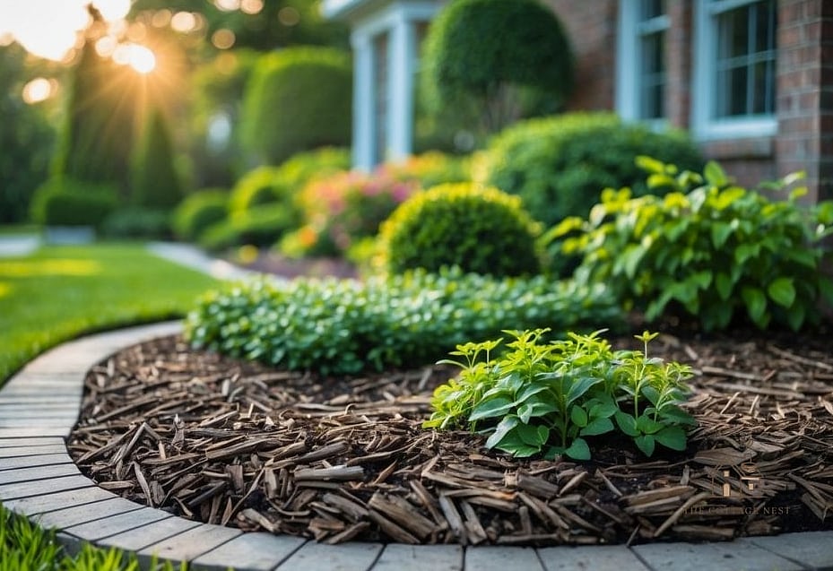 45 Gorgeous Front Yard Garden Ideas That Are Totally Doable 16 Mulched Beds in a Rich Dark Color