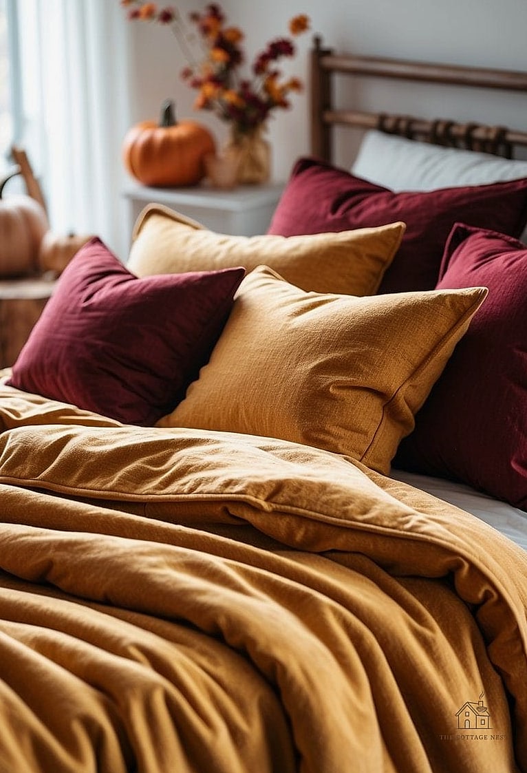 35 Stunning Fall Bedding You'll Absolutely Love 14 Mustard Yellow Accent Bedding