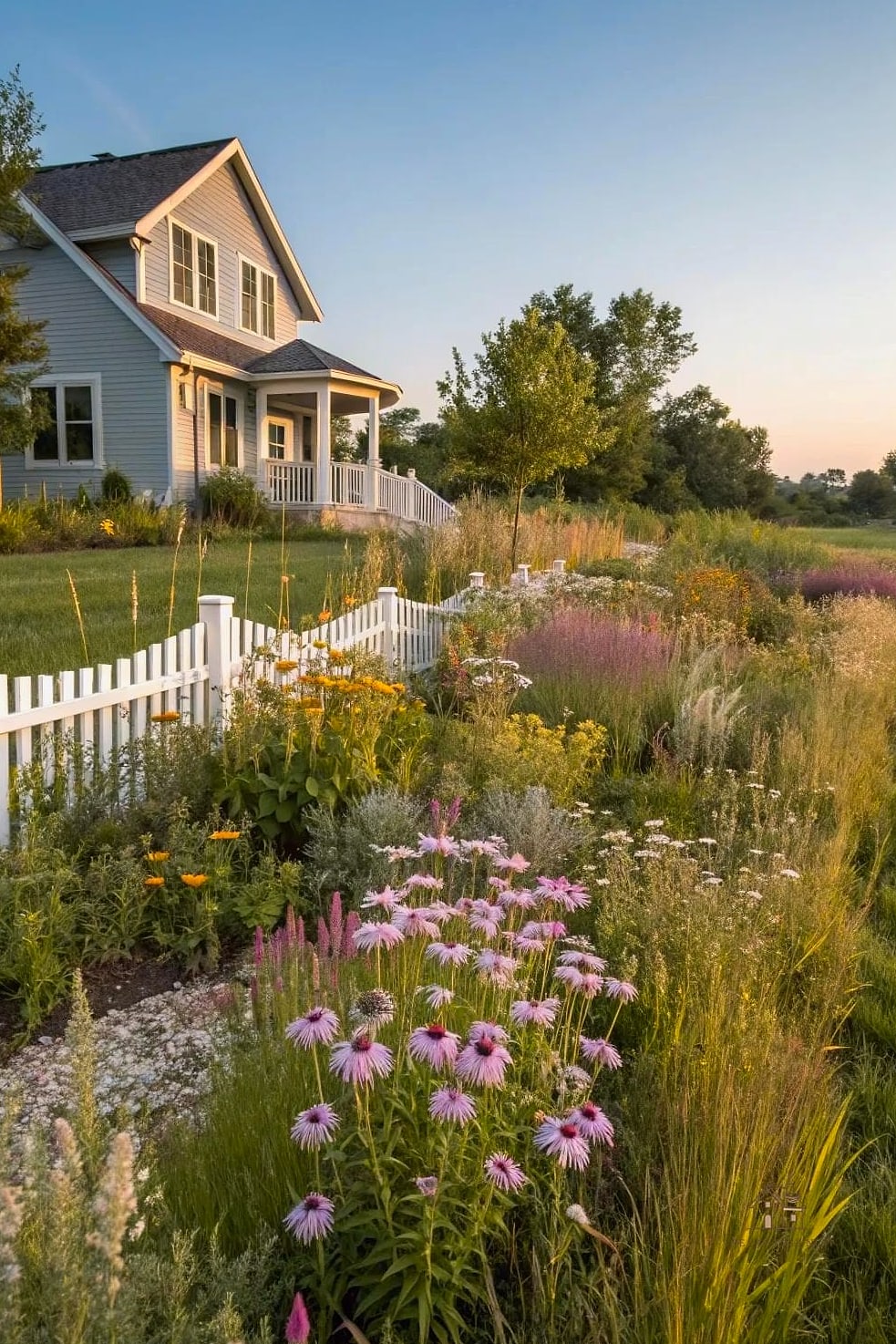 45 Gorgeous Front Yard Garden Ideas That Are Totally Doable 8 Native Plant Beds for Low Water Use