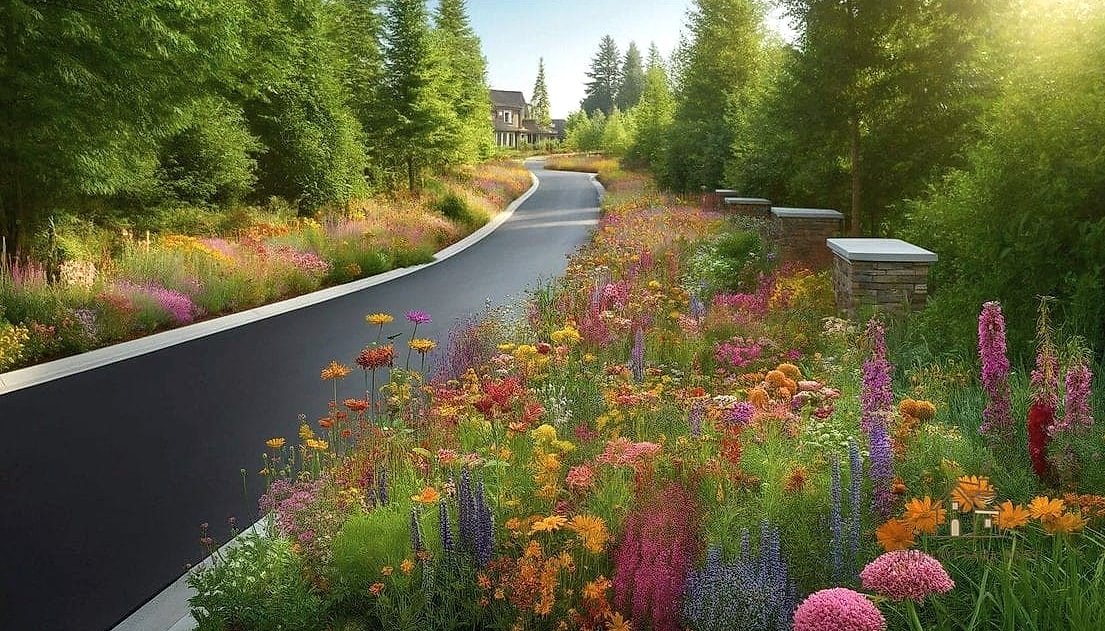 20 Cozy Driveway Landscaping Ideas Worth Pinning 14 Native Wildflower Strips