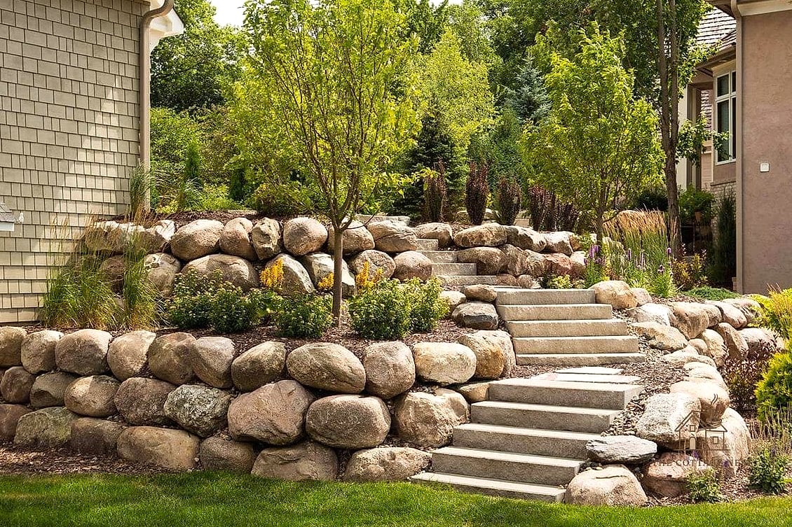30 Beautiful Retaining Wall Ideas to Transform Your Space 2 Natural Stone Boulder Walls