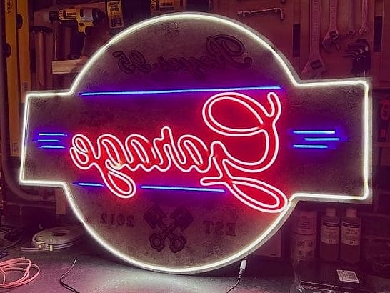 50 Clever Garage Man Cave Ideas for Every Style 17 Neon Sign Accents