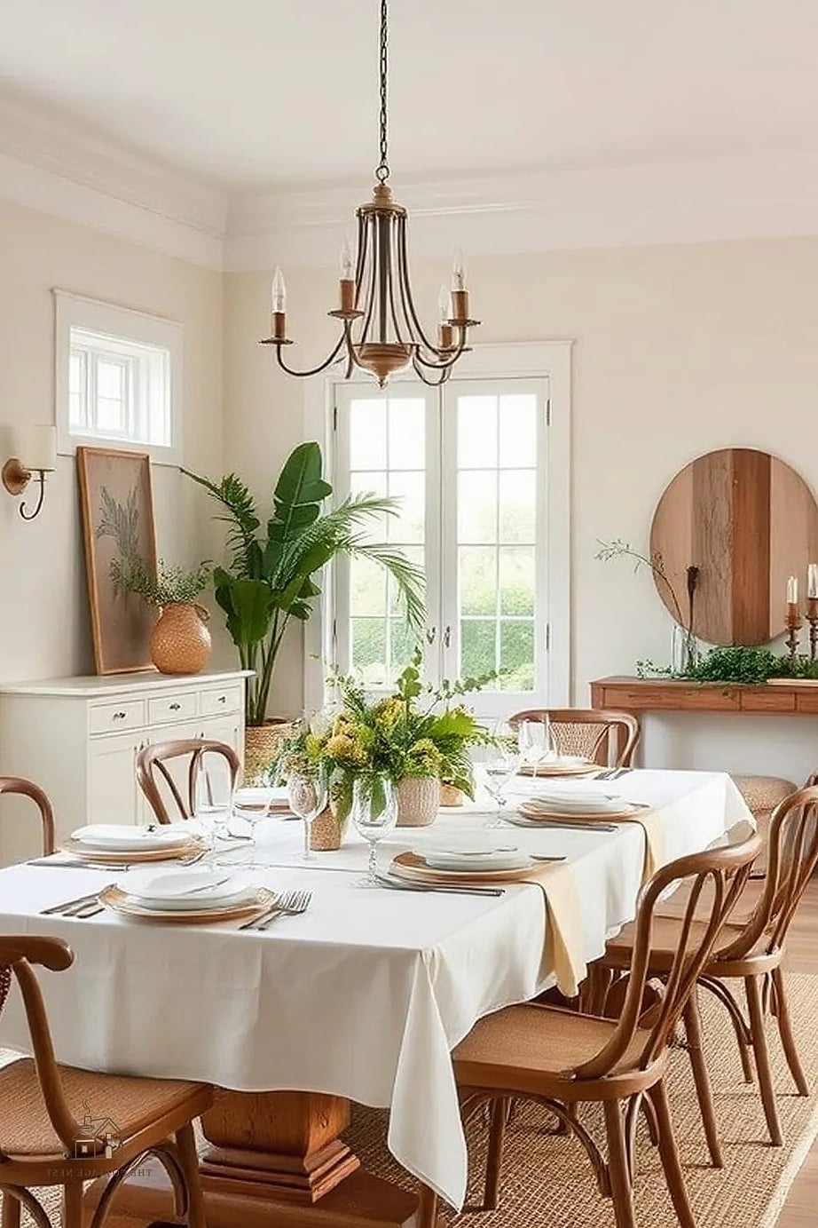 40 Beautiful Dining Room Table Decor Ideas to Transform Your Space 39 A Neutral Palette with Textural Layers