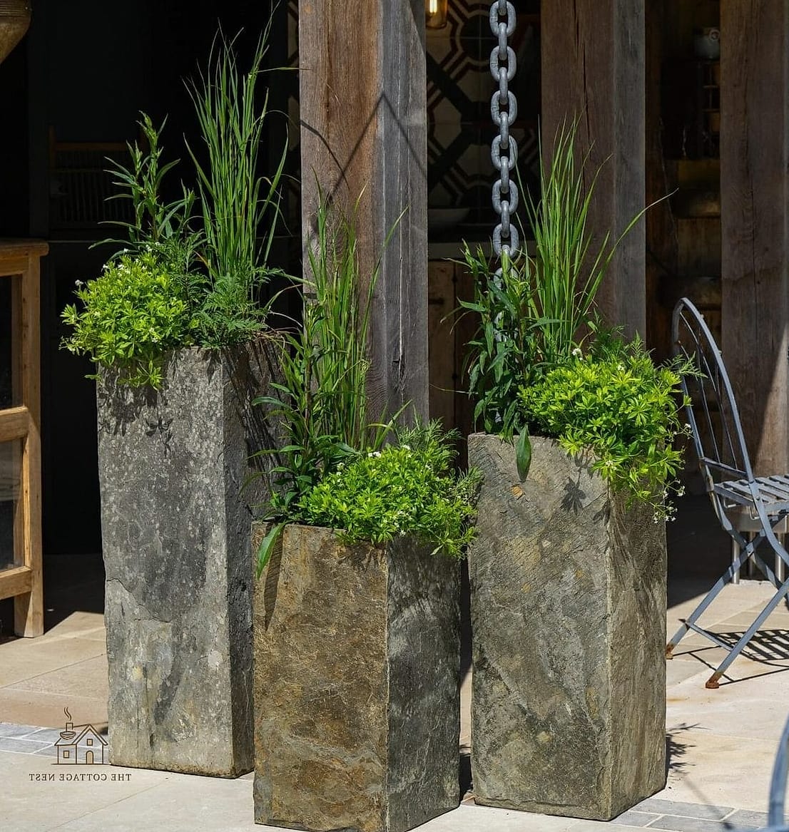 Neutral Stone-Colored Planters for Any Exterior