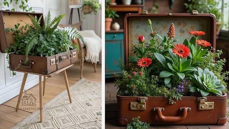 50 Clever Junk Garden Ideas Repurposed for Every Style 18 Old Suitcase Planter Box