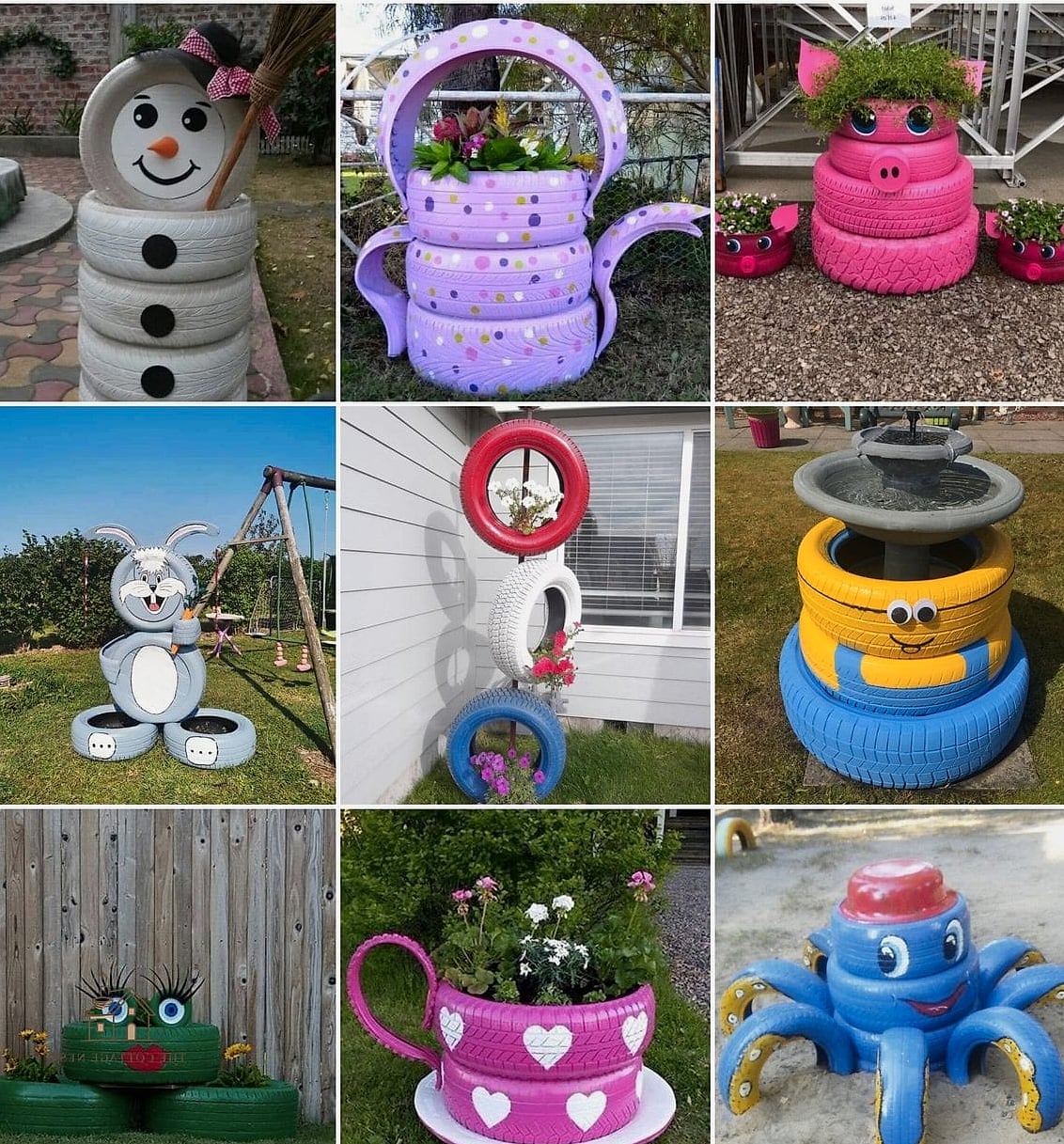 50 Clever Junk Garden Ideas Repurposed for Every Style 48 Old Tire Swing Planter