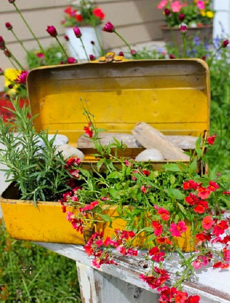 50 Clever Junk Garden Ideas Repurposed for Every Style 50 Old Toolbox Drawer Organizer for Gardening Supplies