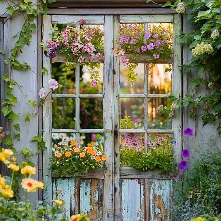 50 Clever Junk Garden Ideas Repurposed for Every Style 13 Old Window Frame Trellis