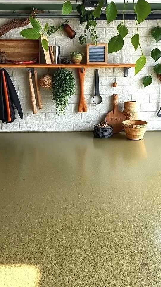 35 Chic Garage Floor Ideas for a Beautiful Home 37 Olive Green Epoxy Floor