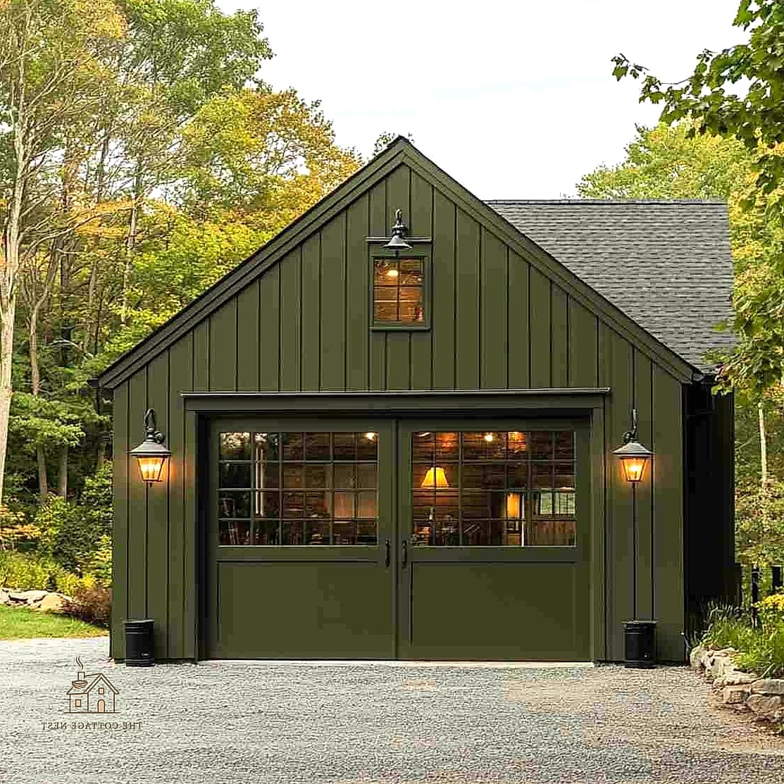 50 Amazing Garage Paint Colors Walls Ideas on a Budget 13 Olive Green for Earthy Vibes