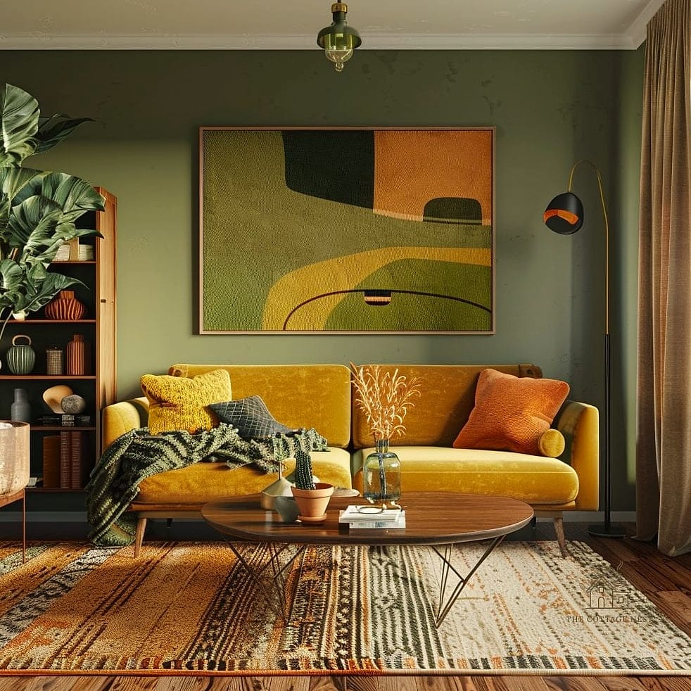Olive or Mustard Accent Wall