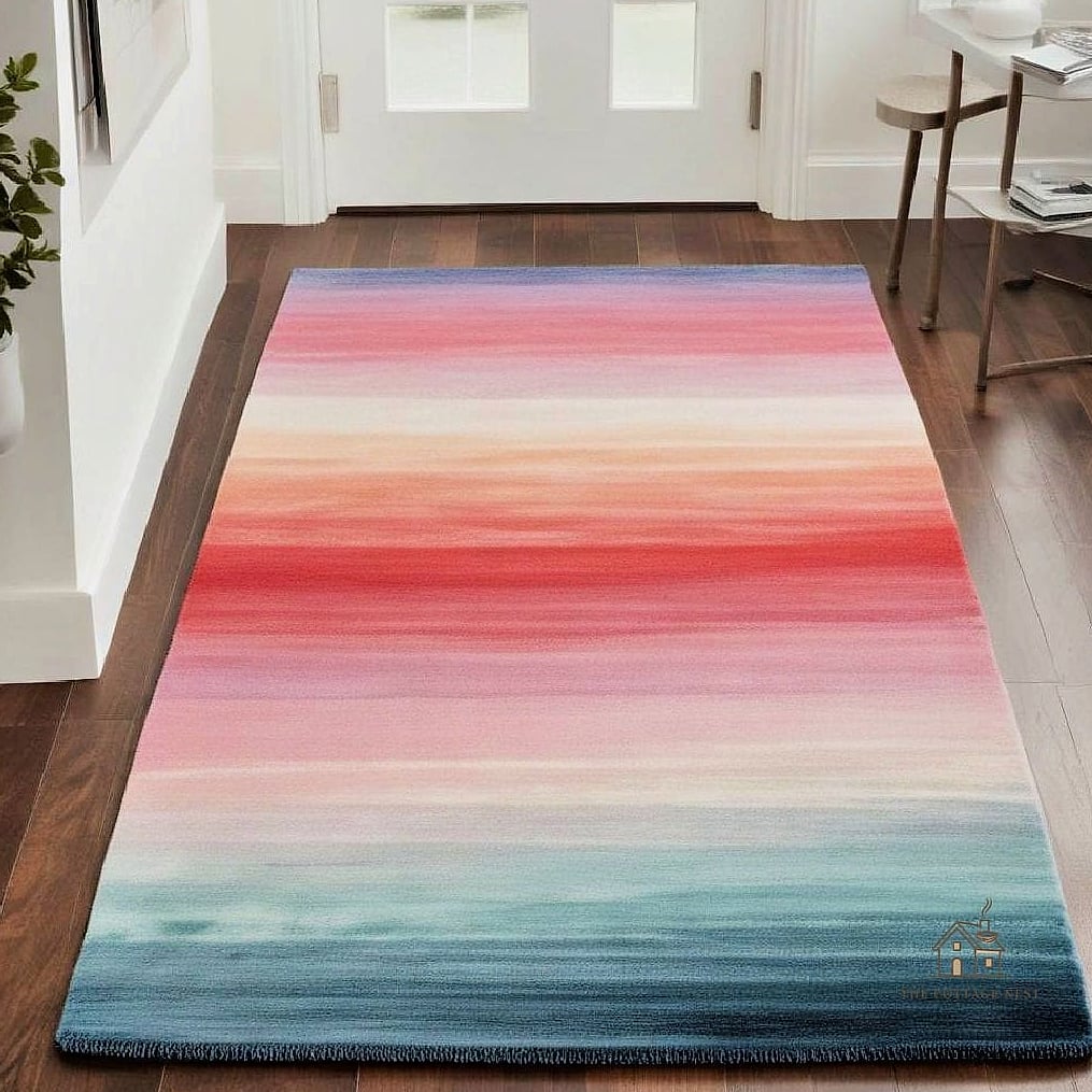 35 Brilliant Small Entryway Rug Ideas to Copy Right Now 18 Ombre Rug That Fades From Light to Dark