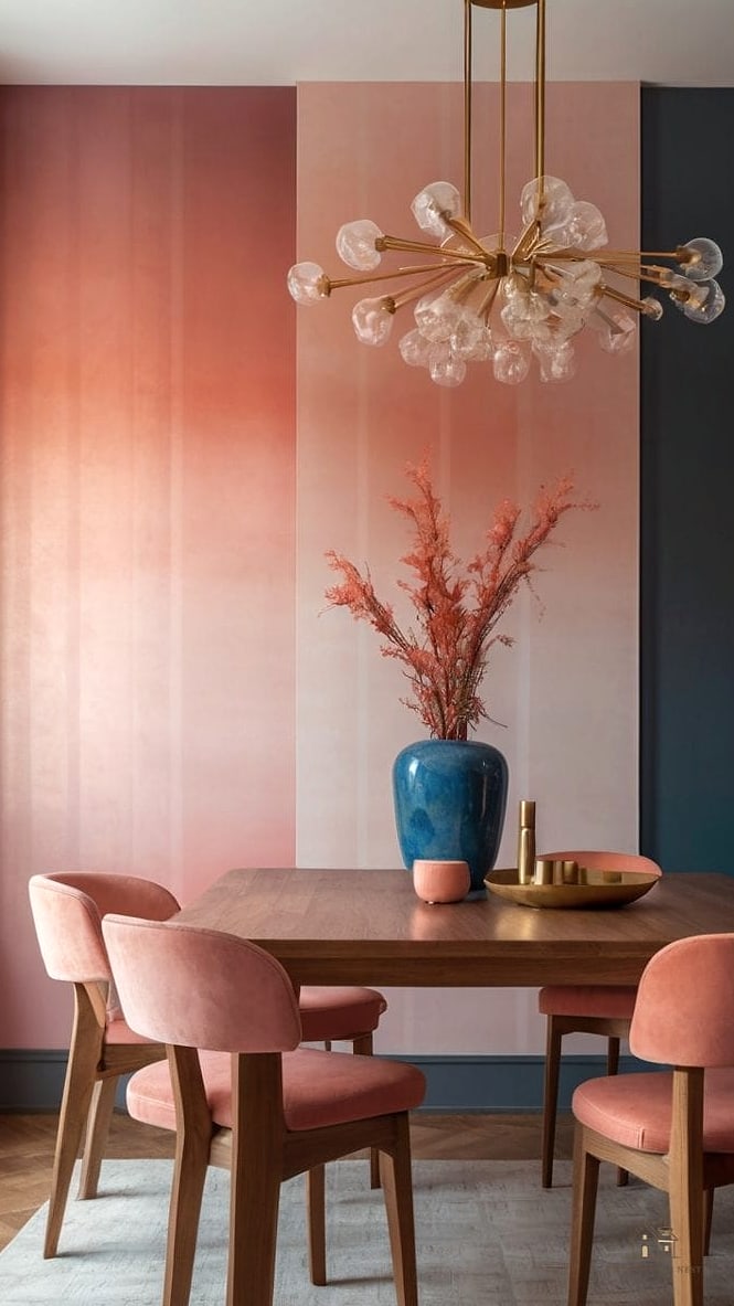 50 Beautiful Dining Room Wallpaper Ideas to Transform Your Space 21 Ombre Wallpaper