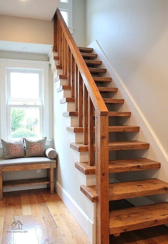 20 Cozy Basement Stairs Ideas Worth Pinning 5 Open Riser Design with Wood Treads