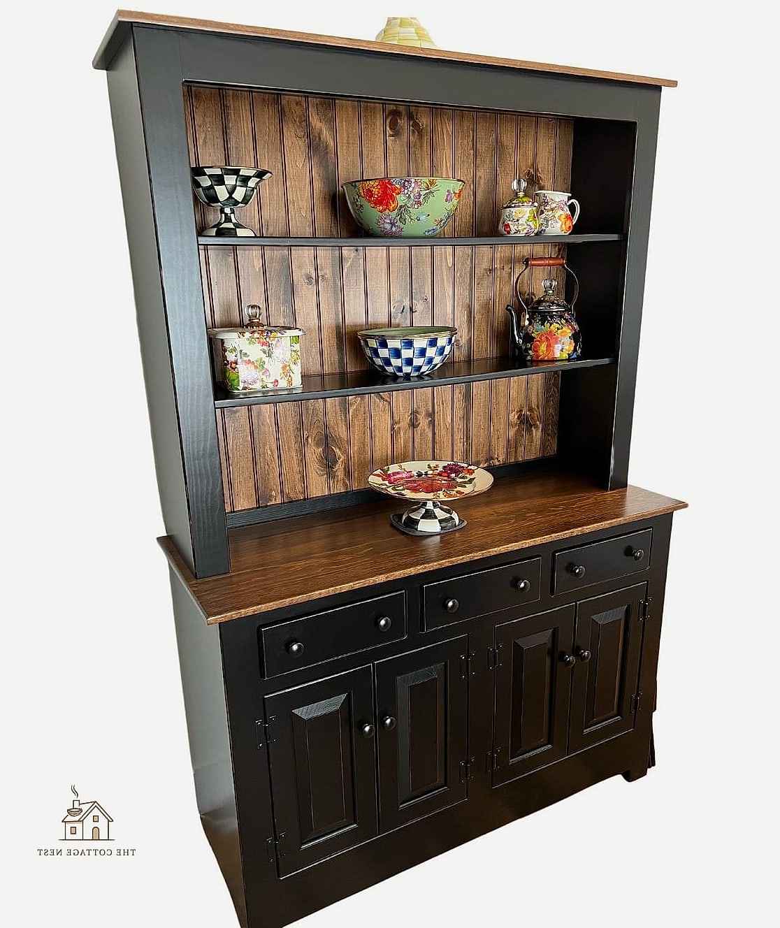 30 Dreamy Fall Hutch Decor Ideas to Try This Season 26 Open Shelf Styled with Cookbooks