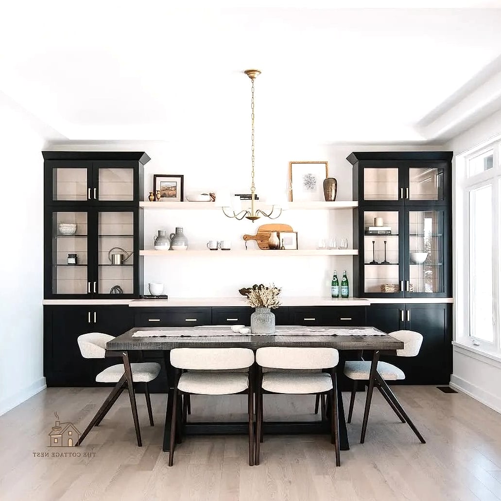 50 Amazing Dining Room Built In Ideas on a Budget 3 Open Shelving Flanking a Window