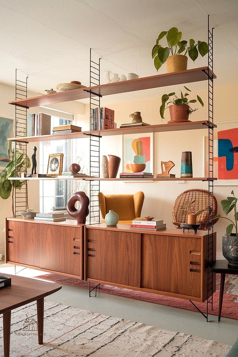 Open Shelving with Glass Fronts