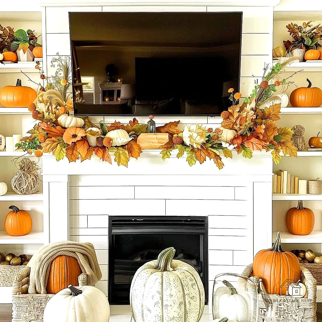 Open Shelving Style Vignette on the Mantle
