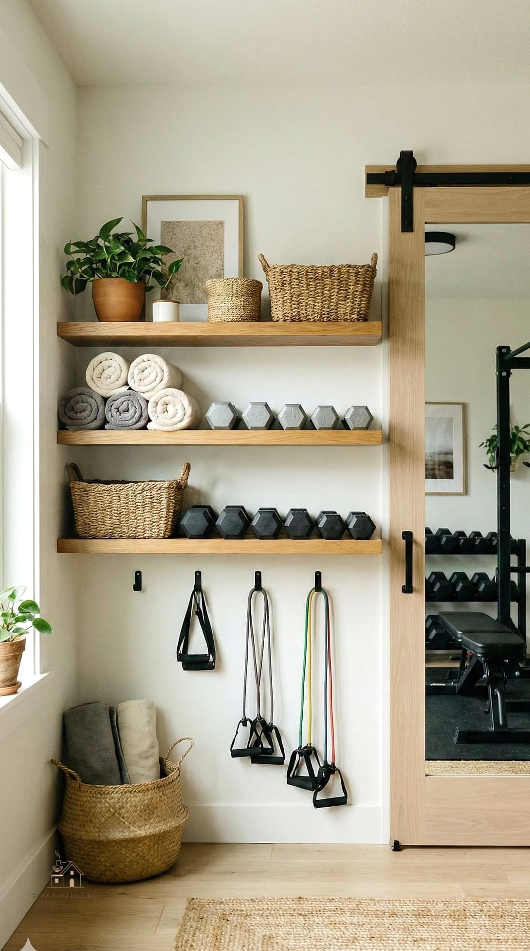 35 Stunning Home Gym Ideas Small Garage You'll Absolutely Love 19 Open Shelving for Weight Plates