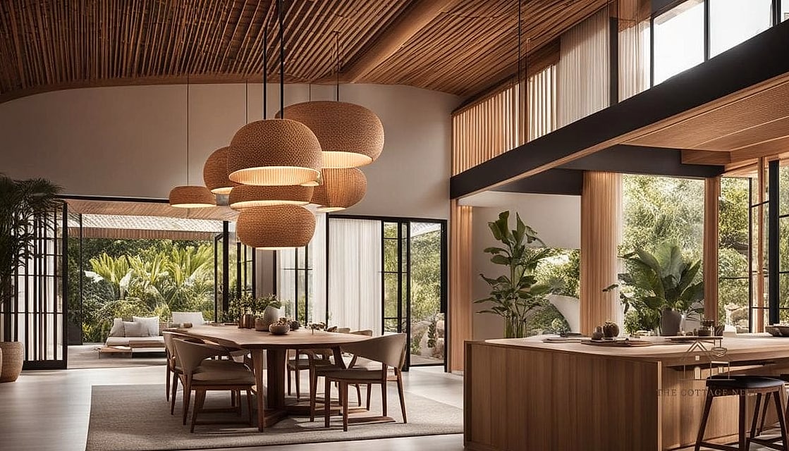 45 Gorgeous Japandi Dining Room Ideas That Are Totally Doable 13 Organic Shaped Mirror