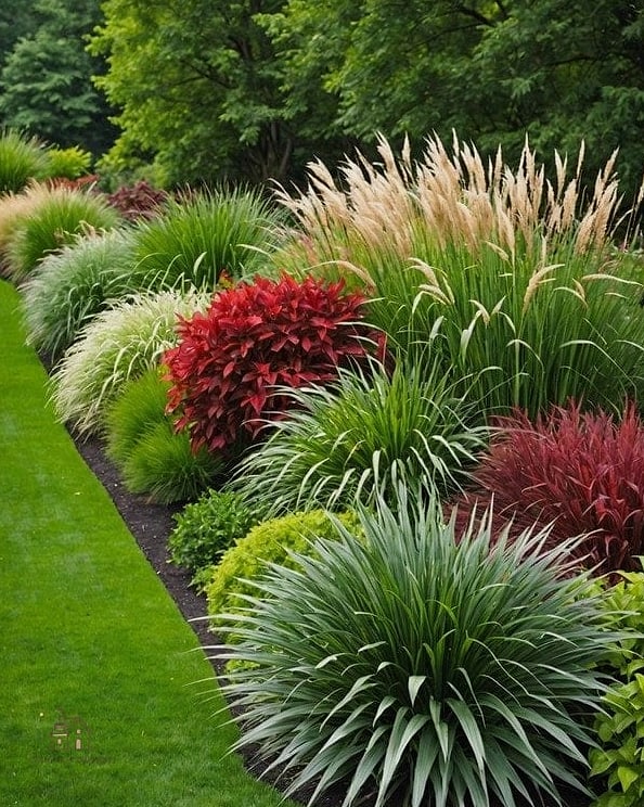 50 Beautiful Garden Border Ideas to Transform Your Space 28 Ornamental Grass Border