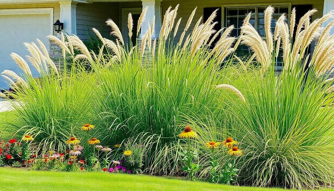 30 Amazing Front Yard Landscaping Ideas on a Budget 8 Ornamental Grasses