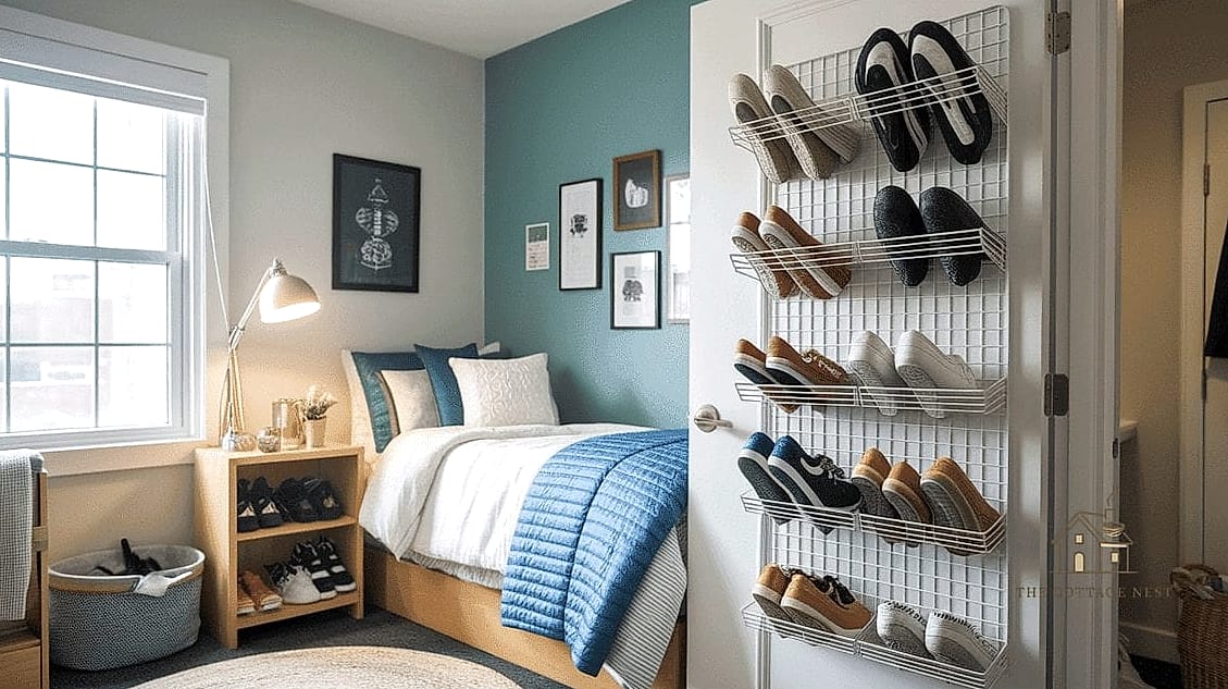 50 Amazing College Dorm Room Ideas on a Budget 6 Over-the-Door Shoe Organizer