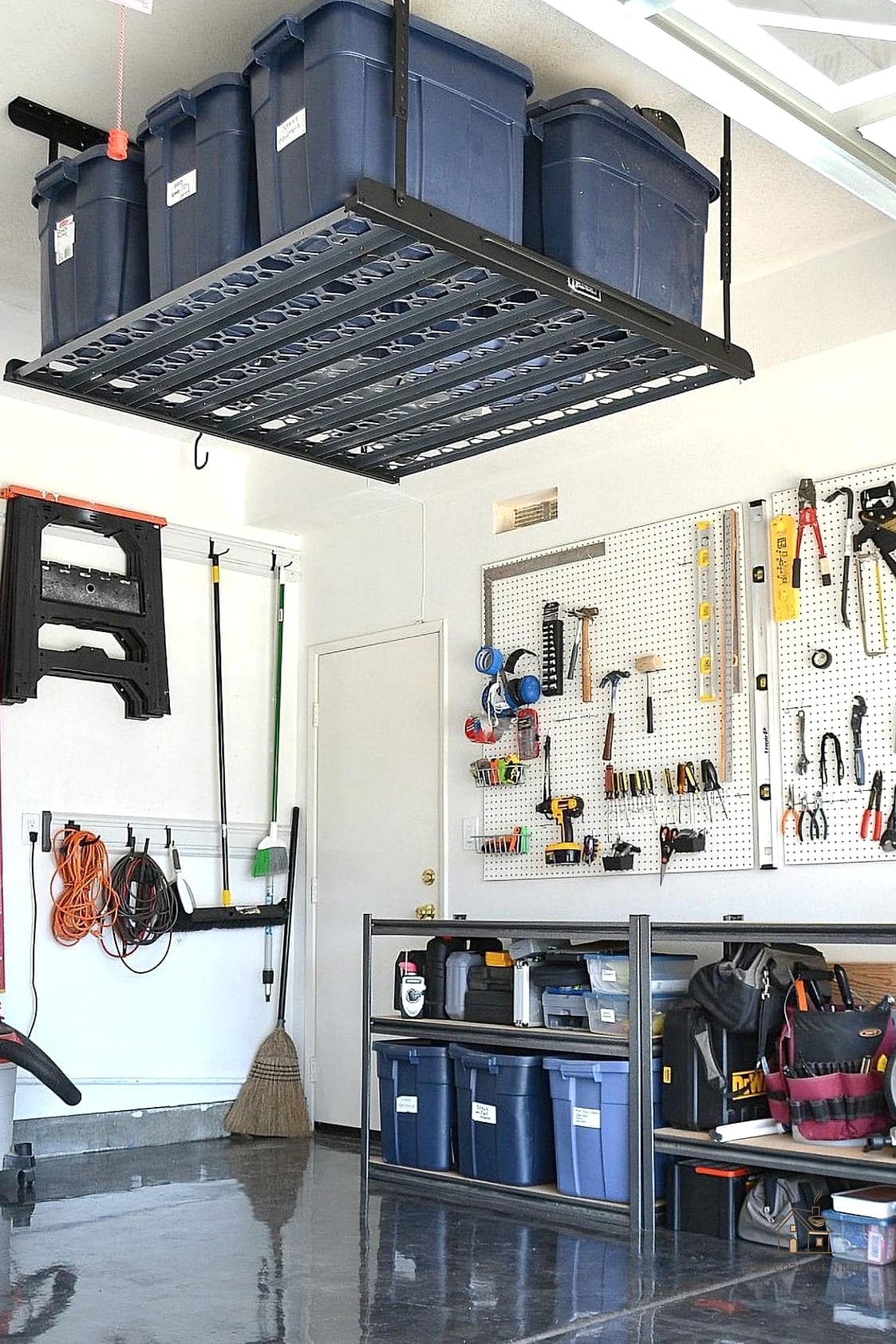 45 Stunning Garage Organization Ideas You'll Absolutely Love 3 Overhead Ceiling Storage Racks