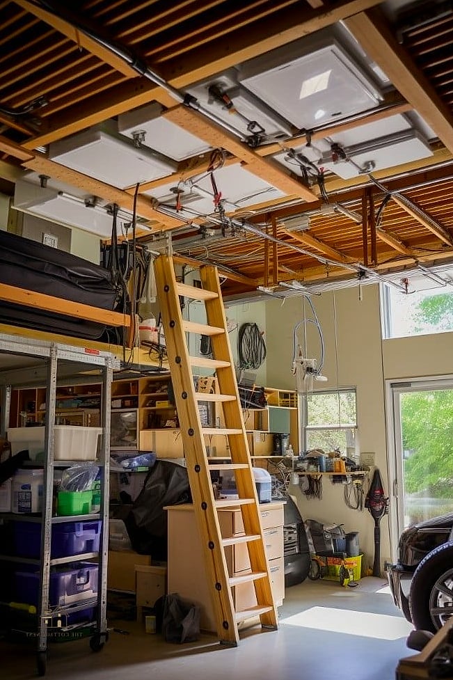 45 Stunning Garage Organization Ideas You'll Absolutely Love 30 Overhead Platform Lift Storage