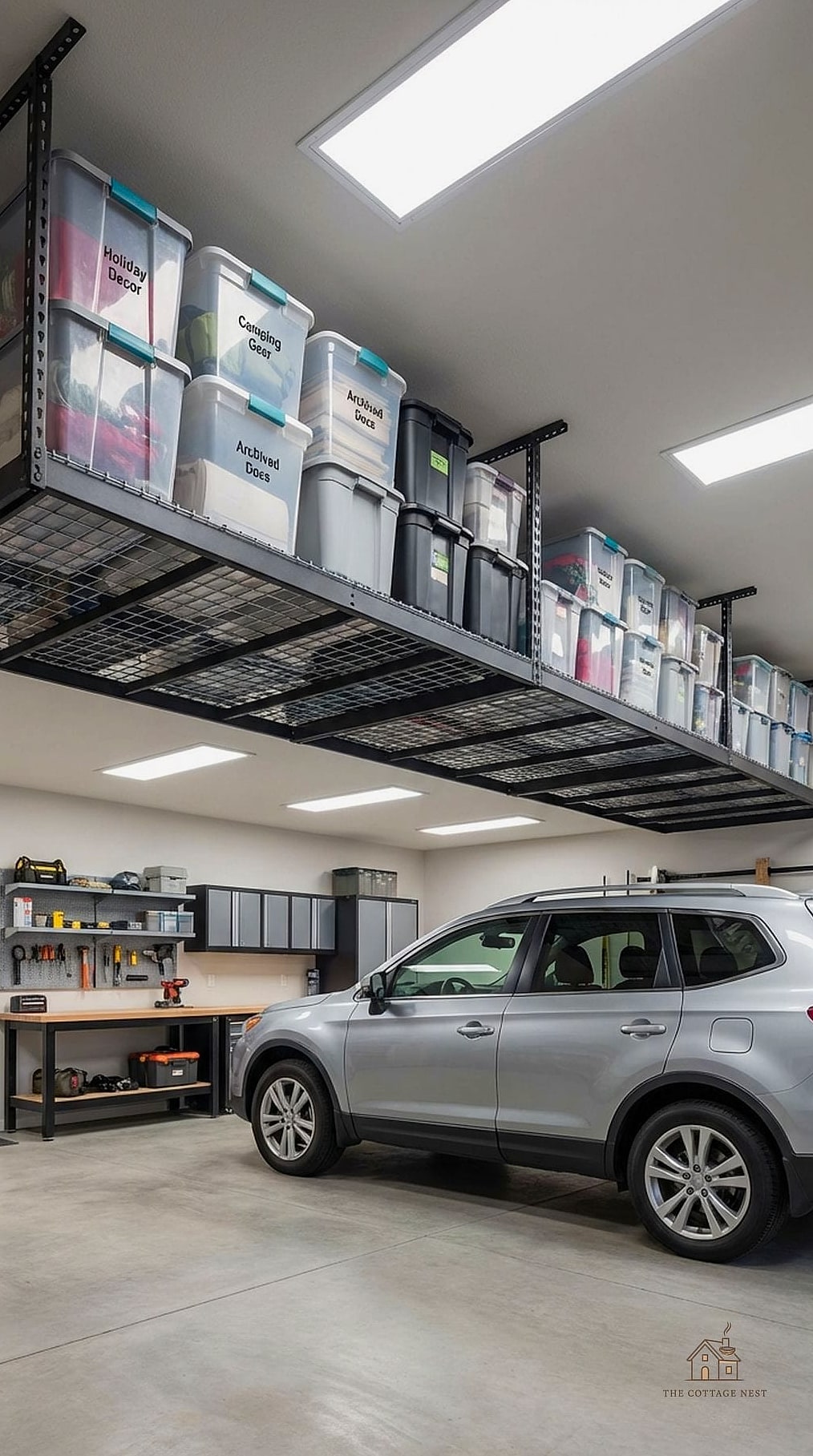 30 Amazing Budget Friendly Garage Organization And Storage Ideas on a Budget 3 Overhead Storage Racks