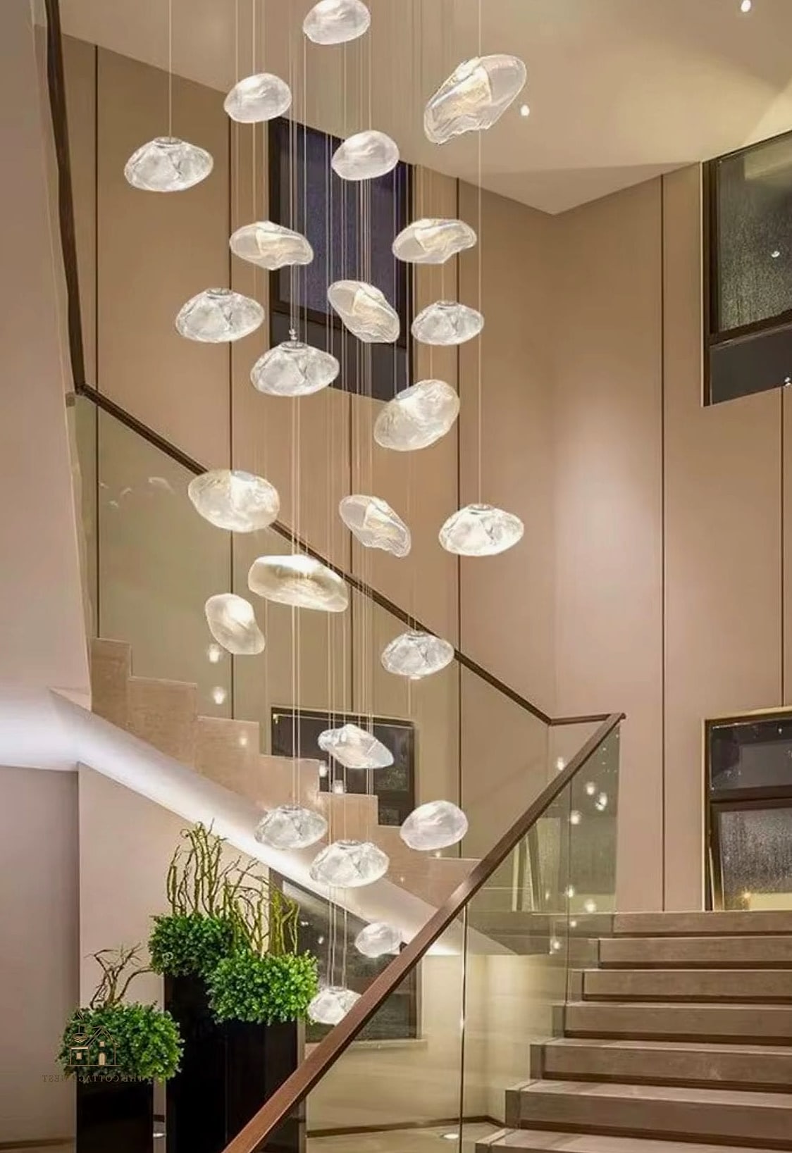 50 Clever Staircase Lighting Ideas for Every Style 4 Oversized Pendant Over an Open Stairwell
