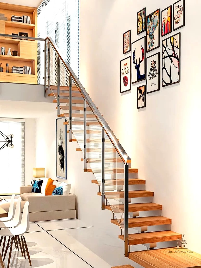 50 Clever Stairs Wall Decor Ideas for Every Style 7 Oversized Single Statement Art Piece