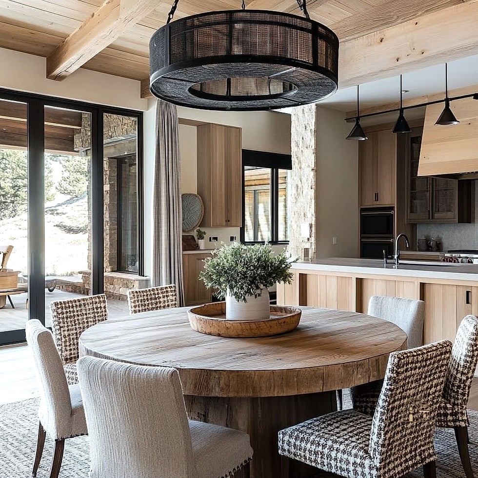 45 Brilliant Farmhouse Dining Room Lighting Ideas to Copy Right Now 45 Oversized Single Pendant